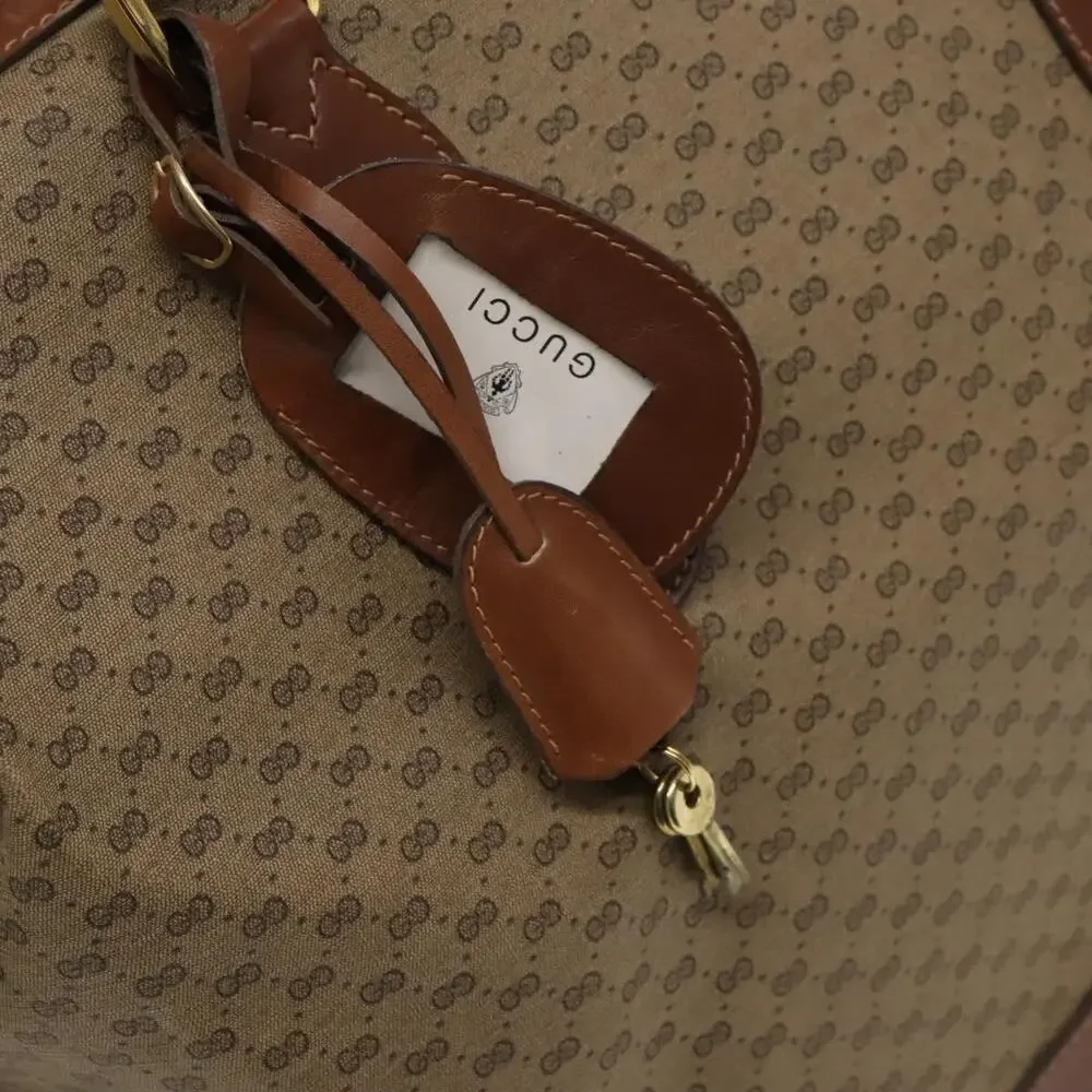 GUCCI Micro GG Supreme Boston Bag Pvc Beige Gold 012 024 0467 45